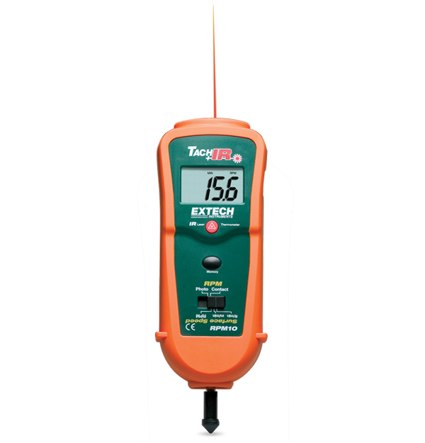 Tachymètre avec et sans contact, mesures de vitesse de rotation.